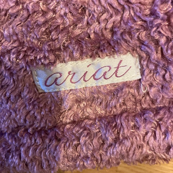 Ariat light purple/pink Sherpa mock neck jacket buttoned front size large - Picture 4 of 9